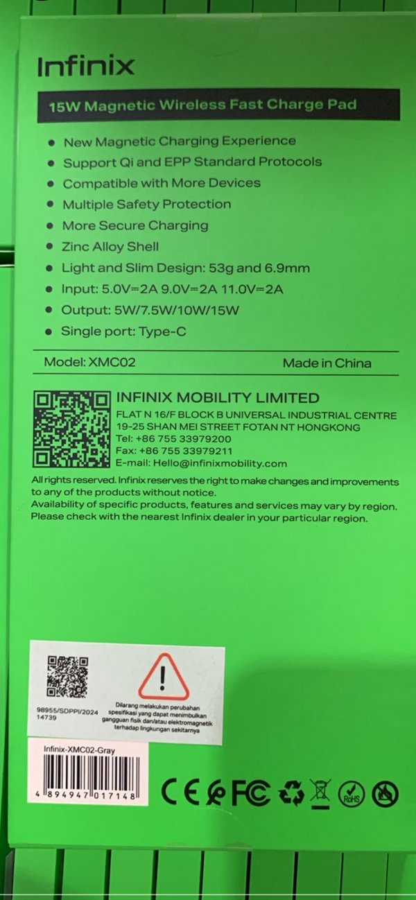 Infinix megpad wireless charger